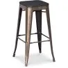 Tabouret de Bar - Design Industriel - Bois & Métal - 76cm - Stylix image 7