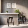 Tabouret de bar design industriel - bois et acier - 61cm - Stylix image 7