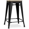 Tabouret de bar design industriel - bois et acier - 61cm - Stylix image 7