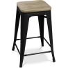Tabouret de bar design industriel - bois et acier - 61cm - Stylix image 7