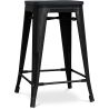 Tabouret de bar - Design industriel - Bois et acier - 61cm - Stylix image 7
