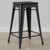 Tabouret de bar - Design industriel - Bois et acier - 61cm - Stylix image 7