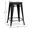 Tabouret de bar - Design industriel - Bois et acier - 61cm - Stylix image 7
