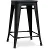 Tabouret de bar - Design industriel - Bois et acier - 61cm - Stylix image 7