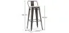 Tabouret de bar avec dossier - design industriel - 76 cm - Stylix image 7