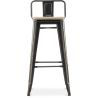 Tabouret de bar avec dossier - design industriel - 76 cm - Stylix image 7