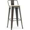 Tabouret de bar avec dossier - design industriel - 76 cm - Stylix image 7