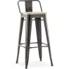 Tabouret de bar avec dossier - design industriel - 76 cm - Stylix image 7