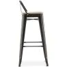 Tabouret de bar avec dossier - design industriel - 76 cm - Stylix image 7