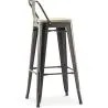 Tabouret de bar avec dossier - design industriel - 76 cm - Stylix image 7