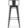 Tabouret de bar avec dossier - design industriel - 76 cm - Stylix image 7