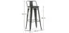 Tabouret de bar avec dossier - Design industriel - Bois et acier - 76cm - Stylix image 7