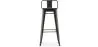 Tabouret de bar avec dossier - Design industriel - Bois et acier - 76cm - Stylix image 7