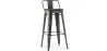 Tabouret de bar avec dossier - Design industriel - Bois et acier - 76cm - Stylix image 7