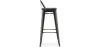 Tabouret de bar avec dossier - Design industriel - Bois et acier - 76cm - Stylix image 7