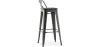 Tabouret de bar avec dossier - Design industriel - Bois et acier - 76cm - Stylix image 7