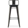 Tabouret de bar avec dossier - Design industriel - Bois et acier - 76cm - Stylix image 7
