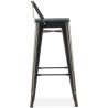 Tabouret de bar avec dossier - Design industriel - Bois et acier - 76cm - Stylix image 7