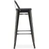 Tabouret de bar avec dossier - Design industriel - Bois et acier - 76cm - Stylix image 7