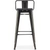 Tabouret de bar avec dossier - Design industriel - Bois et acier - 76cm - Stylix image 7