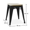 Tabouret Design Industriel - Bois & Métal - 45cm - Stylix image 7