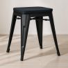 Tabouret Design Industriel - Bois & Acier - 46cm - Stylix image 7