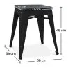 Tabouret Design Industriel - Bois & Acier - 46cm - Stylix image 7