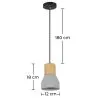 Lampe de plafond en bois et béton - Lampe suspendue design scandinave - Minnie image 7