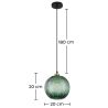 Lampe de plafond au design vintage - Suspension en forme de boule verte - Viola image 7