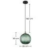 Lampe de plafond au design vintage - Suspension en forme de boule verte - Viola image 7