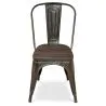 Chaise de salle à manger - Design industriel - Bois et acier - Nouvelle édition - Stylix image 7