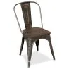 Chaise de salle à manger - Design industriel - Bois et acier - Nouvelle édition - Stylix image 7