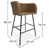 Tabouret en rotin avec accoudoirs - Boho Bali Design - Ishita image 7