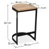 Tabouret Design Industriel - Bois et Métal - 60cm - Lia image 7