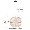 Lampe de plafond en bambou - Lampe suspendue de stile Boho Bali - Kaula image 7