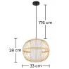Lampe de plafond en bambou - Lampe suspendue de stile Boho Bali - Kaula image 7