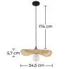 Lustre de plafond en bambou - Suspension de style Boho Bali - Noila image 7