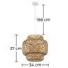 Lampe de plafond en bambou - Lampe suspendue au stile Boho Bali - Kamon image 7