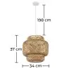 Lampe de plafond en bambou - Lampe suspendue au stile Boho Bali - Kamon image 7