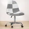 Chaise de bureau à roulettes - Chaise de bureau tapissée en patchwork - Noir et blanc - Denisse image 7