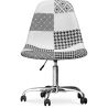 Chaise de bureau à roulettes - Chaise de bureau tapissée en patchwork - Noir et blanc - Denisse image 7