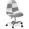 Chaise de bureau à roulettes - Chaise de bureau tapissée en patchwork - Noir et blanc - Denisse image 7