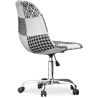 Chaise de bureau à roulettes - Chaise de bureau tapissée en patchwork - Noir et blanc - Denisse image 7