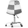 Chaise de bureau à roulettes - Chaise de bureau tapissée en patchwork - Noir et blanc - Denisse image 7