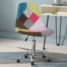 Chaise de Bureau à roulettes - Chaise de Bureau - Tapissée en Patchwork - Simona  image 7