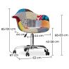 Chaise de bureau avec accoudoirs - Chaise de bureau à roulettes - Tapissée en patchwork - Patty image 7