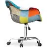 Chaise de bureau avec accoudoirs - Chaise de bureau à roulettes - Tapissée en patchwork - Patty image 7