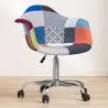 Chaise de bureau avec accoudoirs - Chaise de bureau à roulettes - Tapissée en patchwork - Pixi image 7
