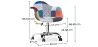 Chaise de bureau avec accoudoirs - Chaise de bureau à roulettes - Tapissée en patchwork - Pixi image 7
