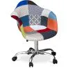 Chaise de bureau avec accoudoirs - Chaise de bureau à roulettes - Tapissée en patchwork - Pixi image 7